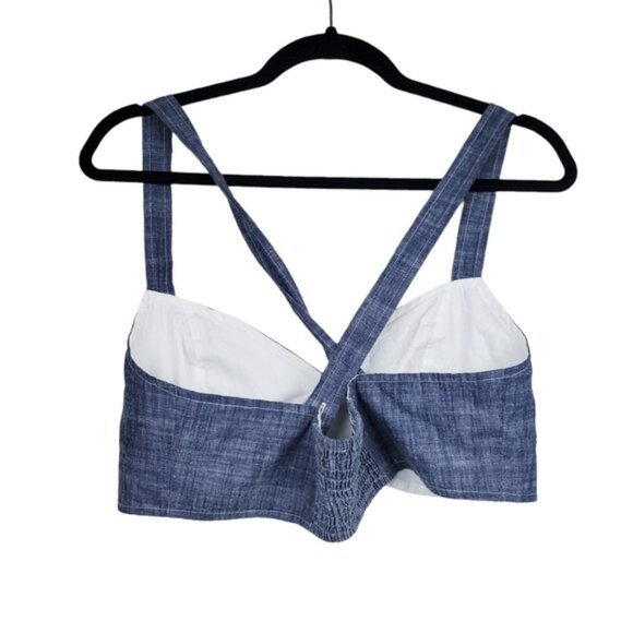 Urban Outfitters Womens Cindy Sleeveless Blue Chambray Bra Top Size M - Picture 4 of 6